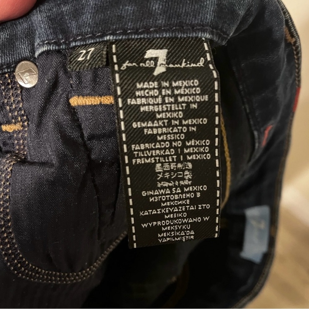 7 For All Mankind Women’s Jeans S(27) b(air) Denim Ankle Skinny Dark Wash - Picture 8 of 9